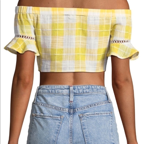 Red Carter Yellow Gingham Crop Top - Picture 2 of 2